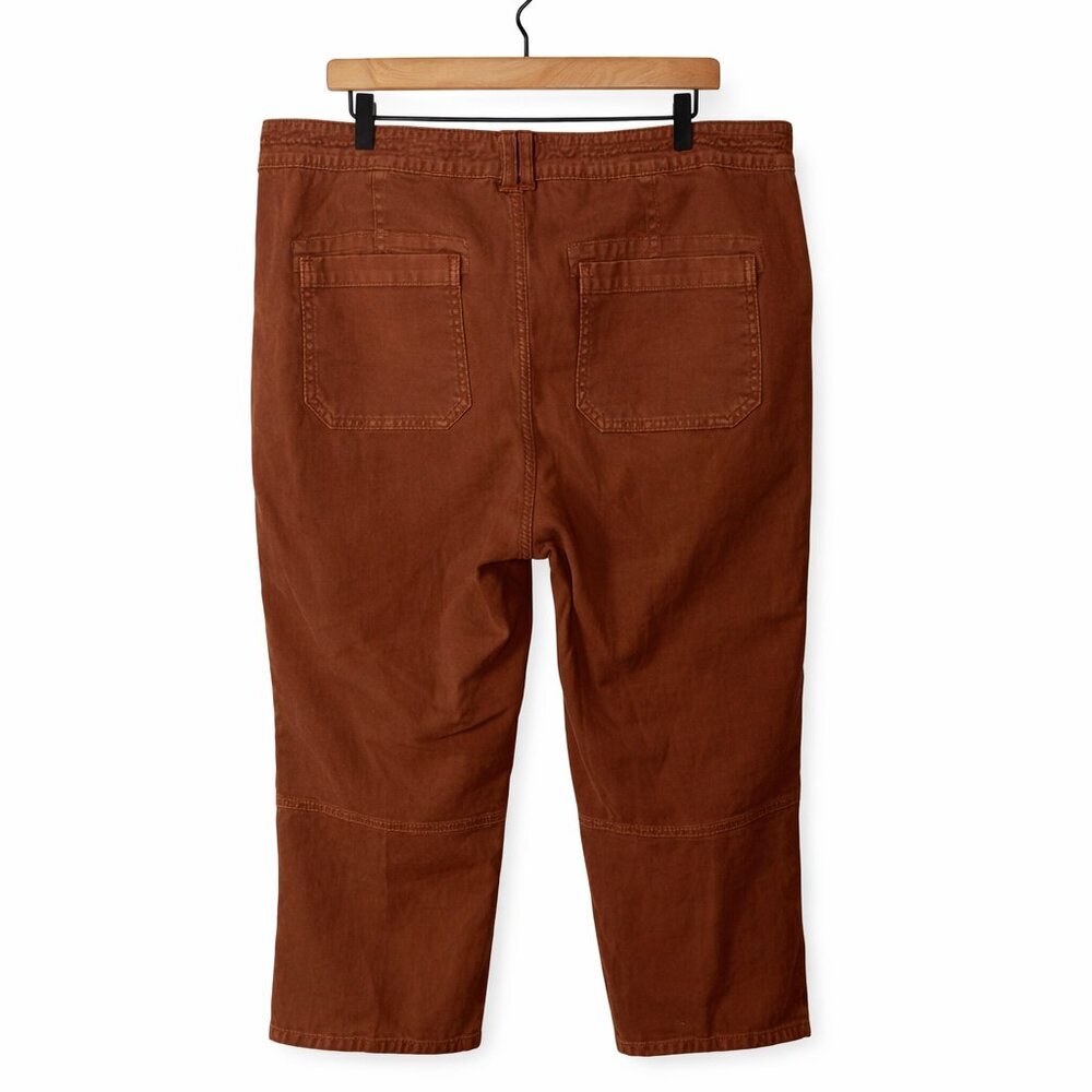 Pilcro Anthropologie Utility Crop Pants 32P Rust Straight Leg Workwear Boho - Picture 4 of 6